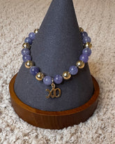 Purple Tanzanite With Gold Balls